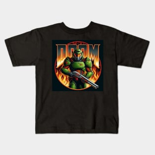 Doom Guy with a Shotgun Kids T-Shirt